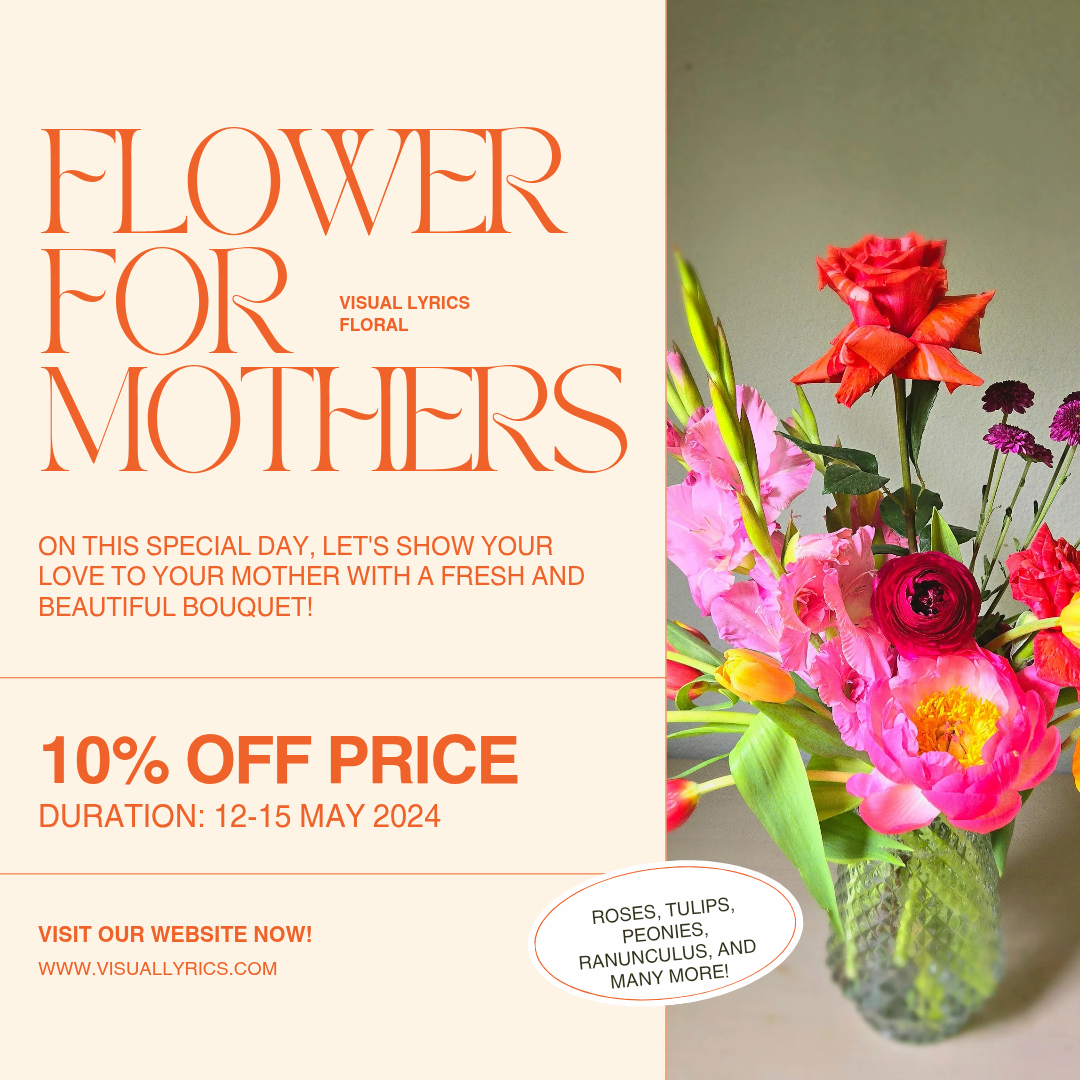 Orange Minimalist Florist Mothers Day Promotion Instagram Visual Lyrics